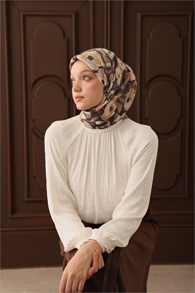 Velora Eşarp Flower Vizon