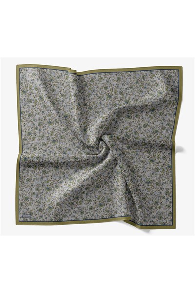 Velora Eşarp Modern Flora Gri 90x90