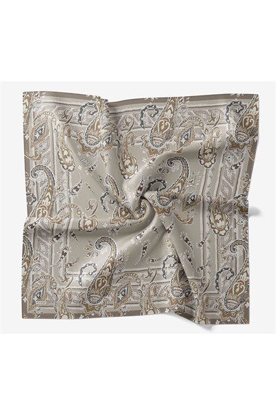 Velora Eşarp Şal Desen Gri 90x90