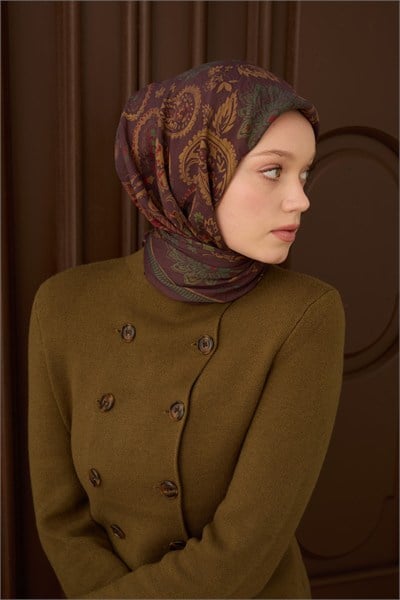 Velora Eşarp Shawl Pattern Acı Kahve