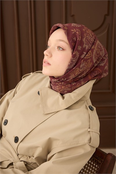 Velora Eşarp Shawl Pattern Bordo