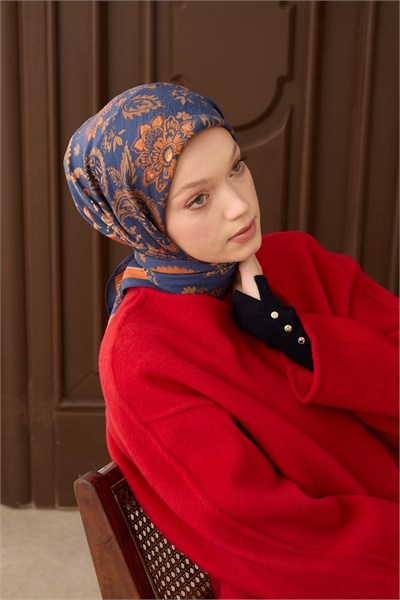 Velora Eşarp Shawl Pattern Gece Mavisi