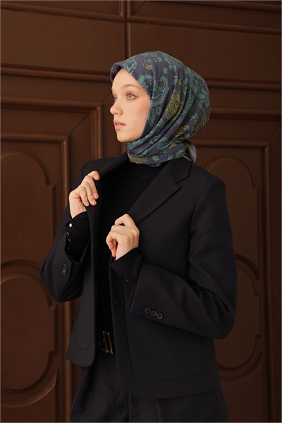 Velora Eşarp Shawl Pattern Koyu İndigo