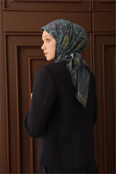 Velora Eşarp Shawl Pattern Koyu İndigo
