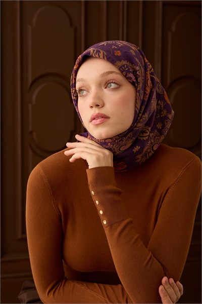Velora Eşarp Shawl Pattern Mor
