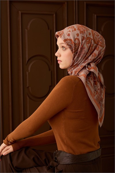 Velora Eşarp Shawl Pattern Turuncu