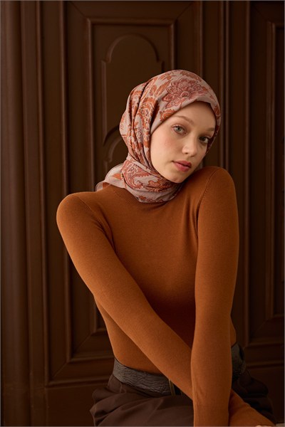 Velora Eşarp Shawl Pattern Turuncu
