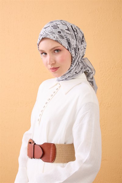 Velora Eşarp Vintage Paisley Gri