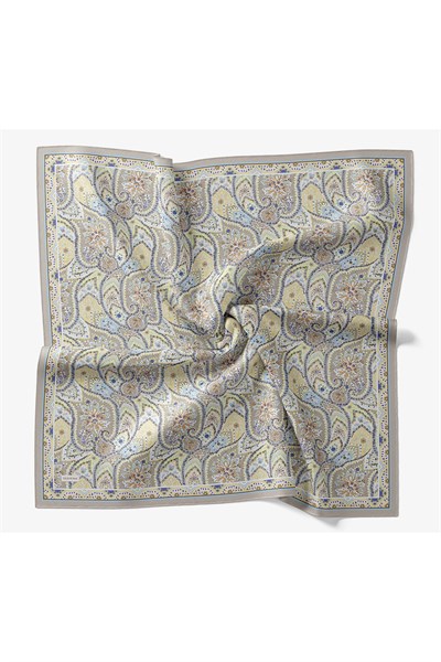 Velora Eşarp Vintage Paisley Gümüş