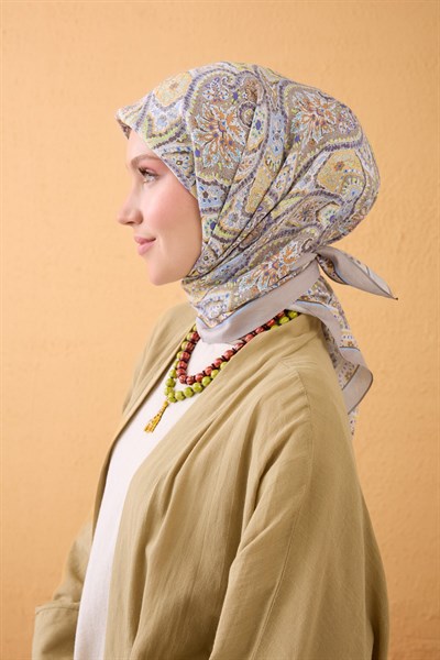 Velora Eşarp Vintage Paisley Gümüş