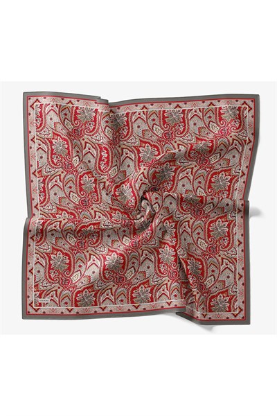 Velora Eşarp Vintage Paisley Kırmızı