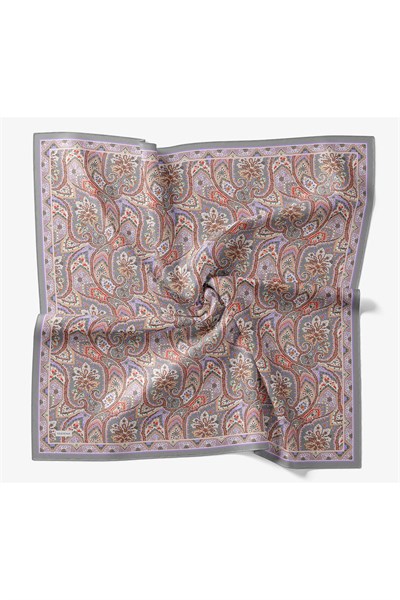 Velora Eşarp Vintage Paisley Koyu Gri