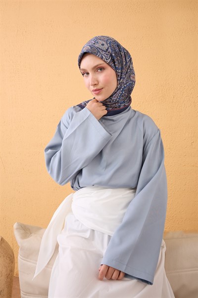 Velora Eşarp Vintage Paisley Lacivert
