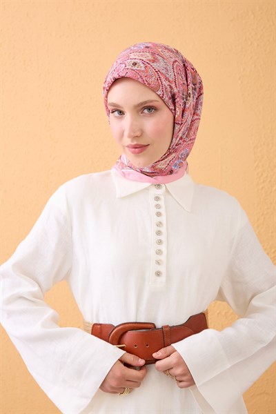 Velora Eşarp Vintage Paisley Pembe