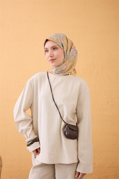 Velora Eşarp Vintage Paisley Sarı