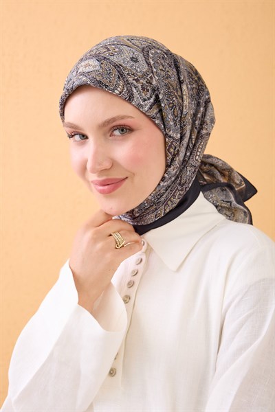 Velora Eşarp Vintage Paisley Siyah