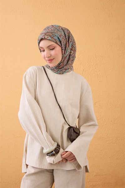 Velora Eşarp Vintage Paisley Vizon