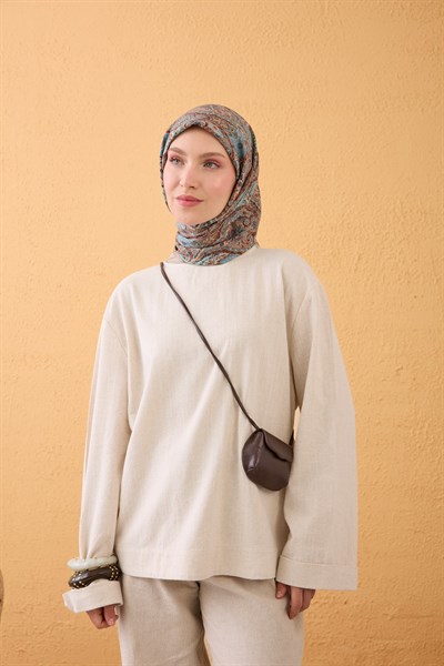 Velora Eşarp Vintage Paisley Vizon