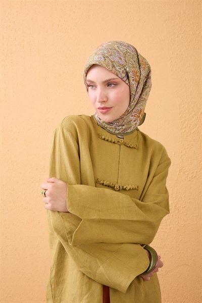 Velora Eşarp Vintage Paisley Yeşil
