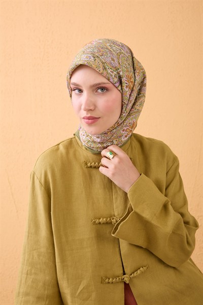 Velora Eşarp Vintage Paisley Yeşil
