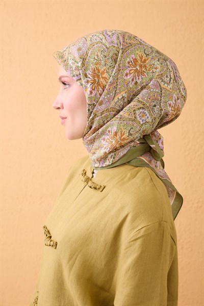 Velora Eşarp Vintage Paisley Yeşil
