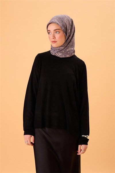 Viskon Karışımlı Velora Eşarp Gri-Krem-Koyu Gri Desenli İnce Dokulu Dökümlü
                90X90