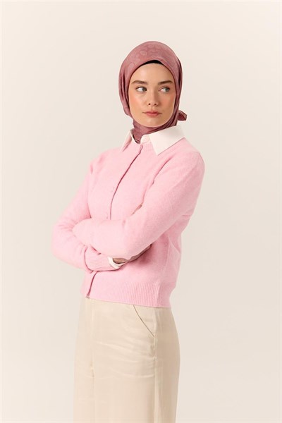 Viskon Karışımlı Velora Eşarp Rose-Pudra Desenli İnce Dokulu Dökümlü 90X90