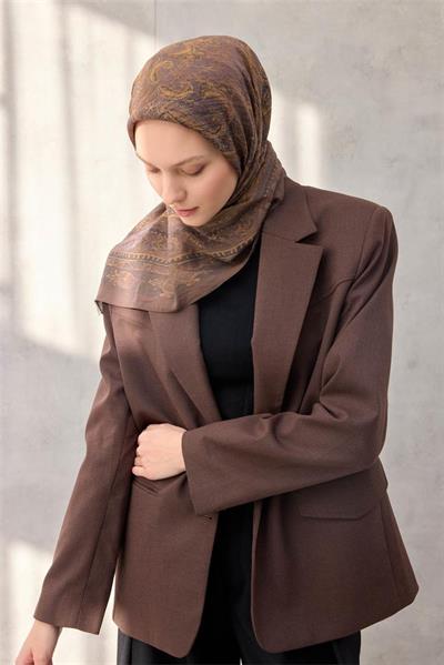 Viskon Velora Eşarp Dört Mevsim Coffee 90x90