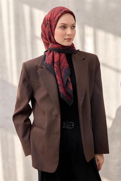 Viskon Velora Eşarp Dört Mevsim Bayrak Kırmızısı 90x90