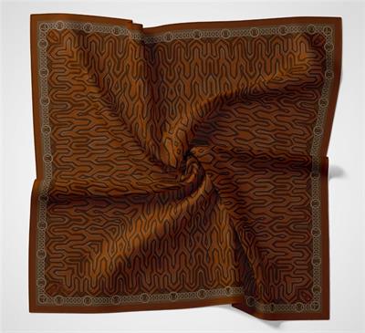 Viskon Velora Eşarp Dört Mevsim Zincir Desen Tarçın 90x90