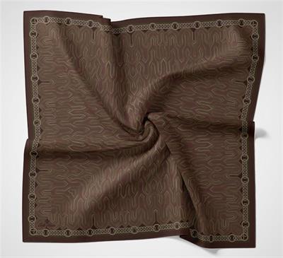 Viskon Velora Eşarp Dört Mevsim Zincir Desen Bakır Kahve 90x90