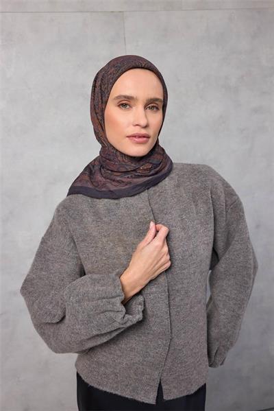 Viskon Velora Eşarp Dört Mevsim Karamel 90x90