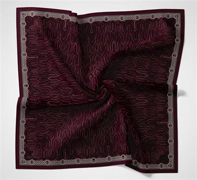 Viskon Velora Eşarp Dört Mevsim Zincir Desen Mürdüm 90x90