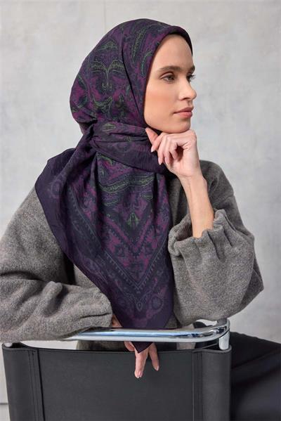 Viskon Velora Eşarp Dört Mevsim Lavanta 90x90