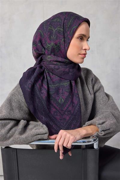 Viskon Velora Eşarp Dört Mevsim Lavanta 90x90