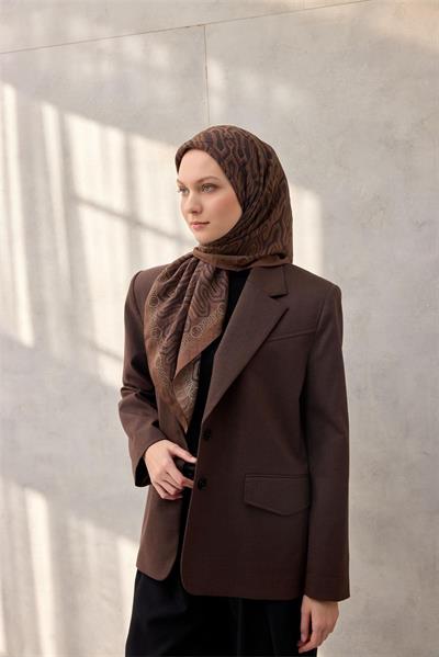 Viskon Velora Eşarp Dört Mevsim Mürdüm 90x90