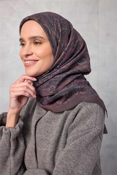 Viskon Velora Eşarp Dört Mevsim Mürdüm 90x90