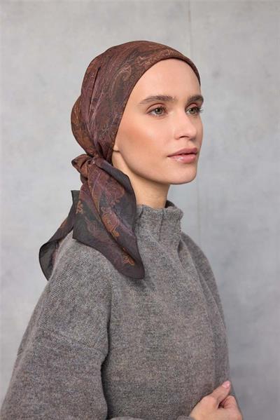 Viskon Velora Eşarp Dört Mevsim Siyah 90x90