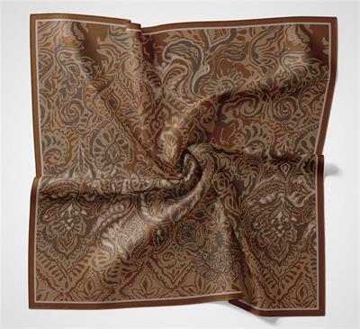 Viskon Velora Eşarp Açık Mürdüm Antik Desenli Tok Duruşlu 90x90