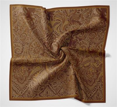 Viskon Velora Eşarp Dumanlı Bordo Antik Desenli Tok Duruşlu 90x90