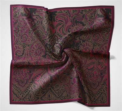 Viskon Velora Eşarp Erik Moru Antik Desenli Tok Duruşlu 90x90