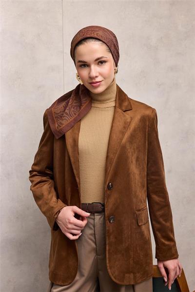 Viskon Velora Eşarp Dumanlı Bordo Antik Desenli Tok Duruşlu 90x90