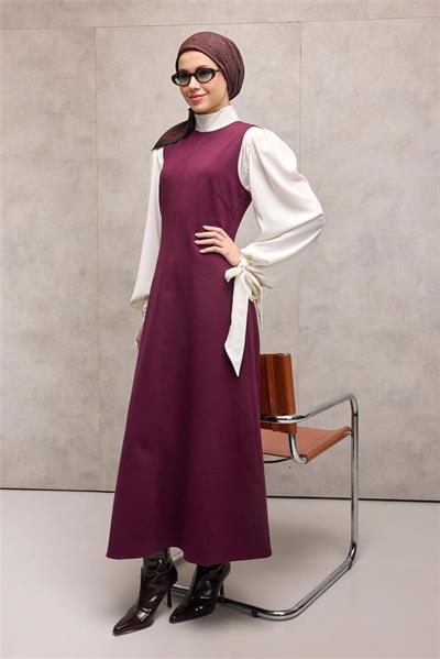 Viskon Velora Eşarp Mürdüm-Vişne Tonlu Barok Floral Desenli Tok Duruşlu 90x90