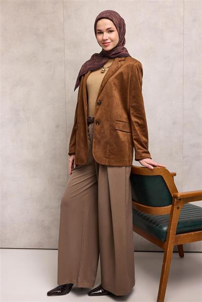 Viskon Velora Eşarp Acı Kahve Tonlu Barok Floral Desenli Tok Duruşlu 90x90