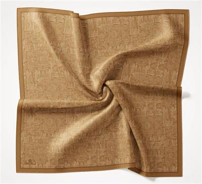 Viskon Velora Eşarp Nergis Labirent Desenli Tok Duruşlu Kaymaz 90x90