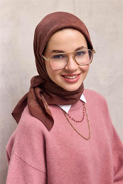 Viskon Velora Eşarp Pastel Mor Tonlu Labirent Desenli Tok Duruşlu 90x90