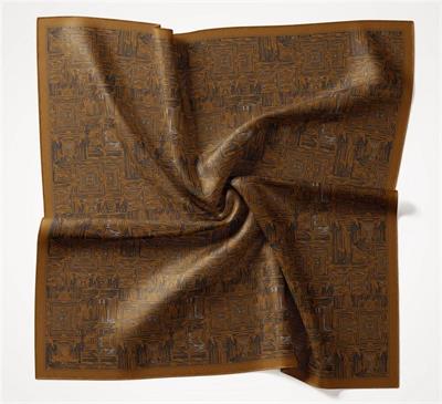 Viskon Velora Eşarp Soğan Kabuğu Labirent Desenli Tok Duruşlu Kaymaz 90x90