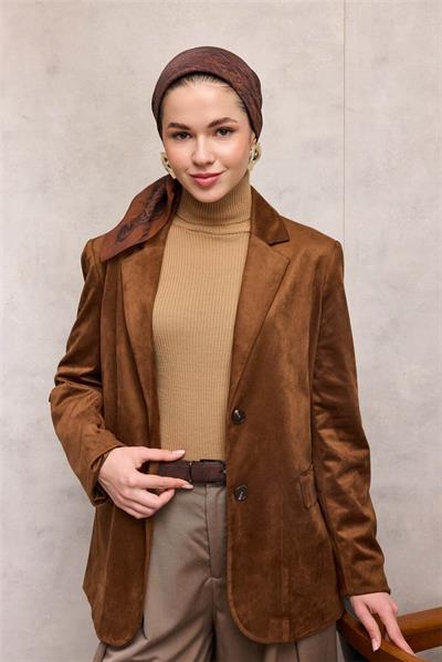 Viskon Velora Eşarp Soğan Kabuğu Labirent Desenli Tok Duruşlu Kaymaz 90x90