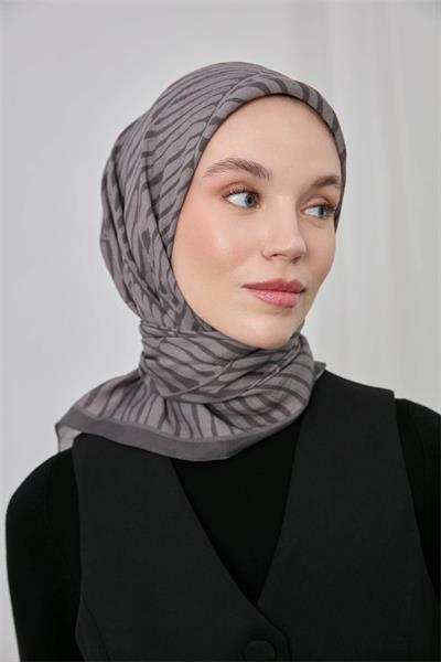 Viskon Velora Eşarp Koyu Gri Yeşil Dokulu Dört Mevsim 90x90