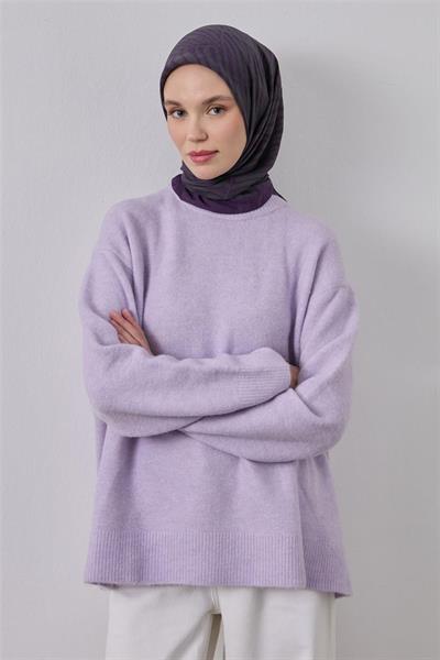 Viskon Velora Eşarp Koyu Mor Yeşil Gri Çizgili Hafif Dökümlü 90x90